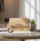 Elegant Mauve Pink Saffiano Leather Shoulder Bag ZTS_CR_099