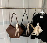 Modern V-Cut Structured Shoulder Bag
