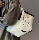 Modern V-Cut Structured Shoulder Bag