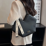Modern V-Cut Structured Shoulder Bag