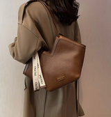 Modern V-Cut Structured Shoulder Bag