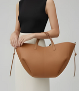 Classic Curved Tote Bag with Matching Wallet