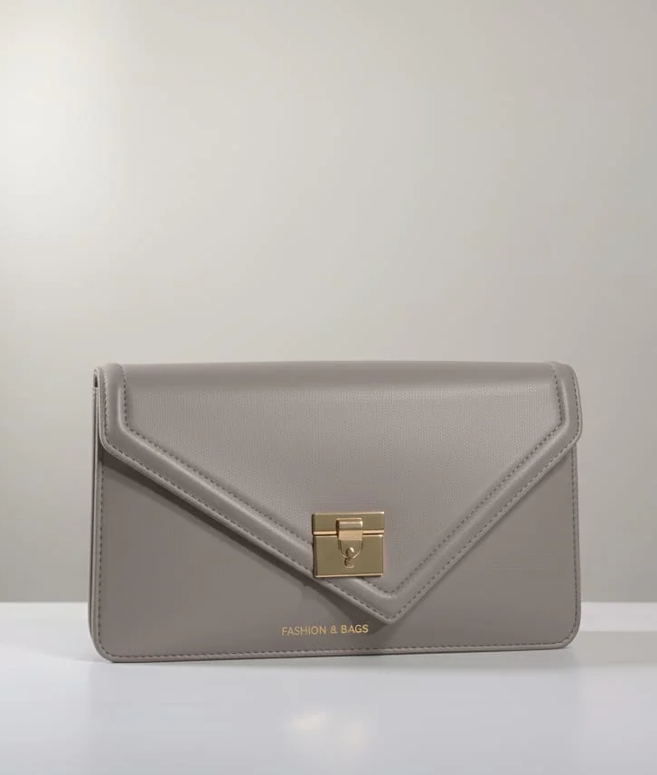 Elegant 'Fashion & Bags' Signature Red Flap Clutch