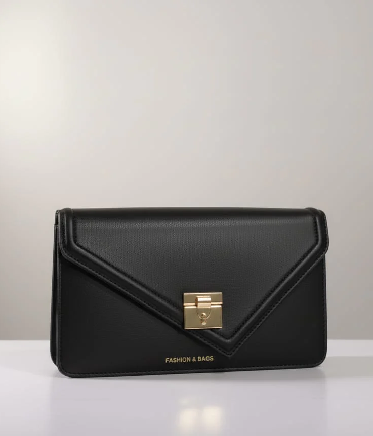Elegant 'Fashion & Bags' Signature Red Flap Clutch