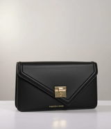 Elegant 'Fashion & Bags' Signature Red Flap Clutch