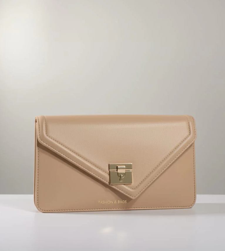 Elegant 'Fashion & Bags' Signature Red Flap Clutch