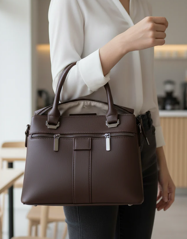 Elegant Double-Zip Day Bag