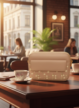 Elegant Mint Pastel Crossbody Bag with Floral Pattern