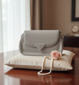 Elegant Miu Miu Maroon Leather Crossbody Bag