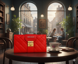 Elegant Pink Quilted Clutch – Forever AHS Collection