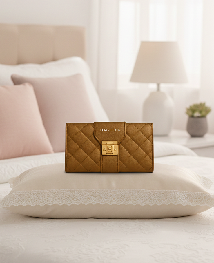 Elegant Pink Quilted Clutch – Forever AHS Collection