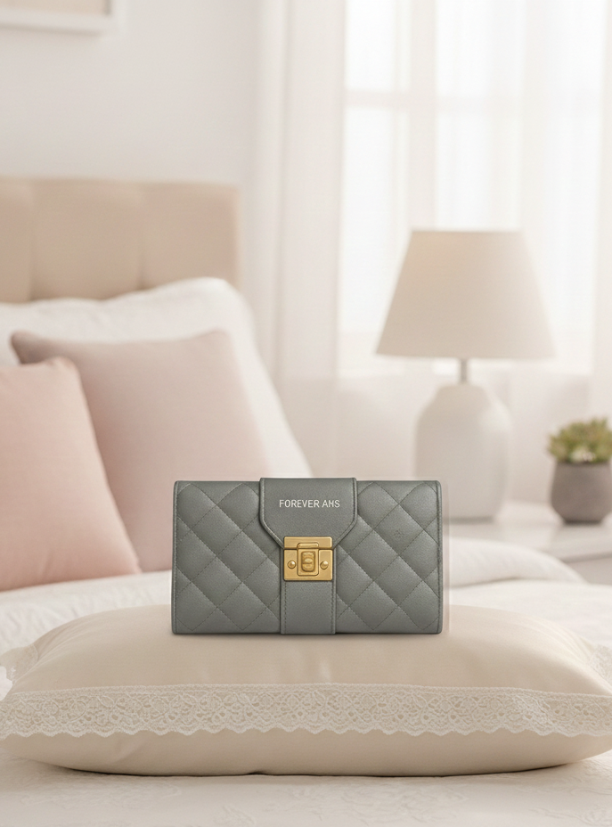 Elegant Pink Quilted Clutch – Forever AHS Collection