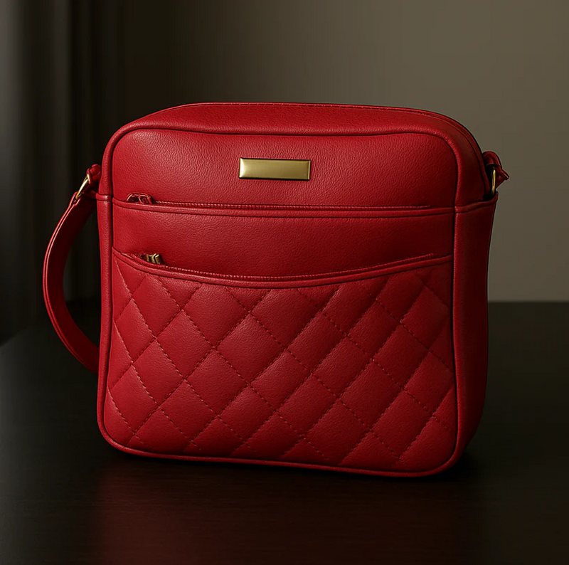 Elegant Red Shoulder Pouch – Premium Ladies Handbag