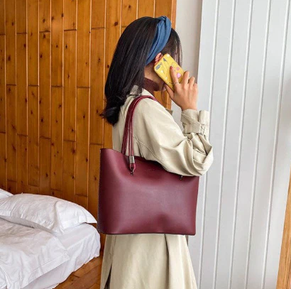Ladies Luxury Tote Messenger Bag Double Strap