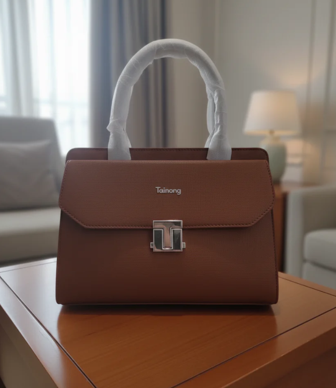 Stylish Top Handle Bag with Textured Finish